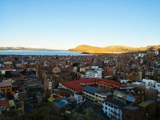 The city of Puno, Peru from above