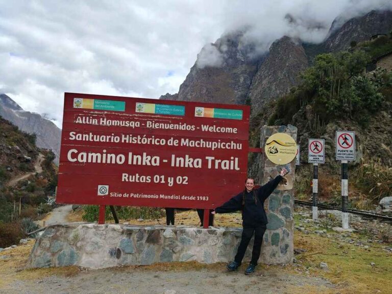 The start of the Inca Trail sign