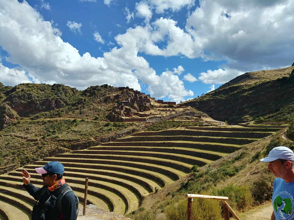The terraces farming fields in the Scared Valley of Peru