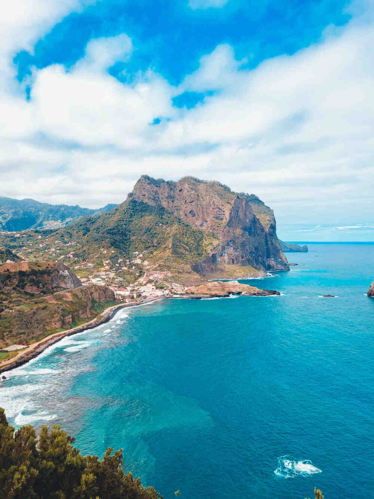 Miradouro Boqueirao lookout on Madeira overlooking the city on Porto da Cruz