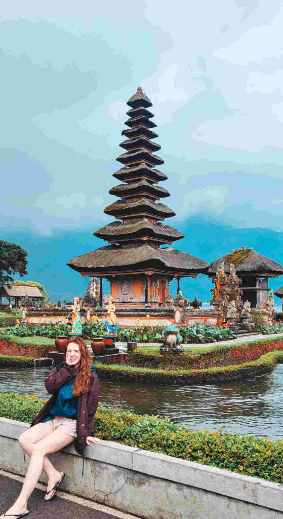 Bali Uluwatu Temple on the water displaying the unique Asian style structures.