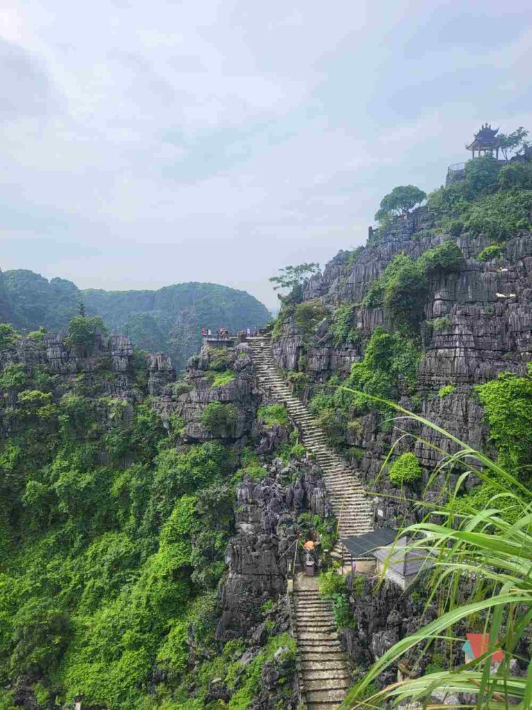 Mua Caves 500 stairs carved into the mountain leading to the lookout