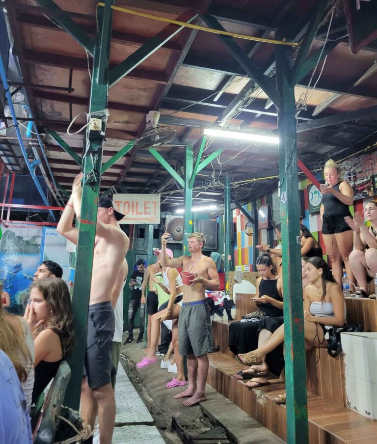 The smaller crowd in the Reggae Fight club on Phi Phi Island in Thailand
