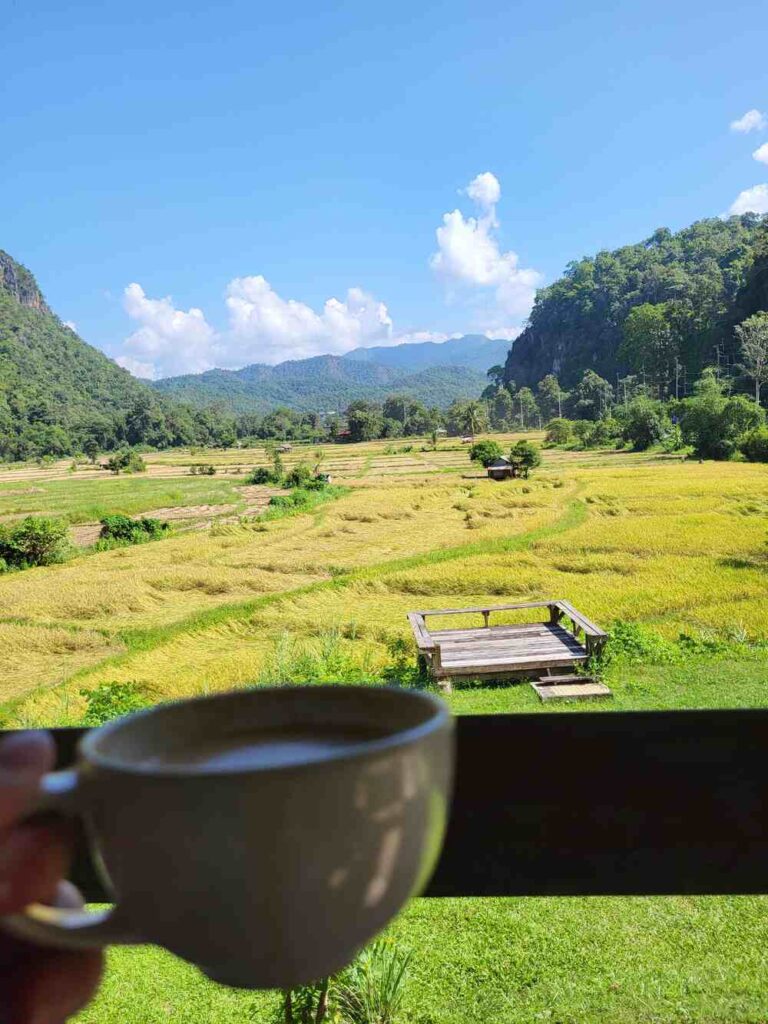 One of the many beautiful coffee stops on the route from Pai to Ban Rak Thai