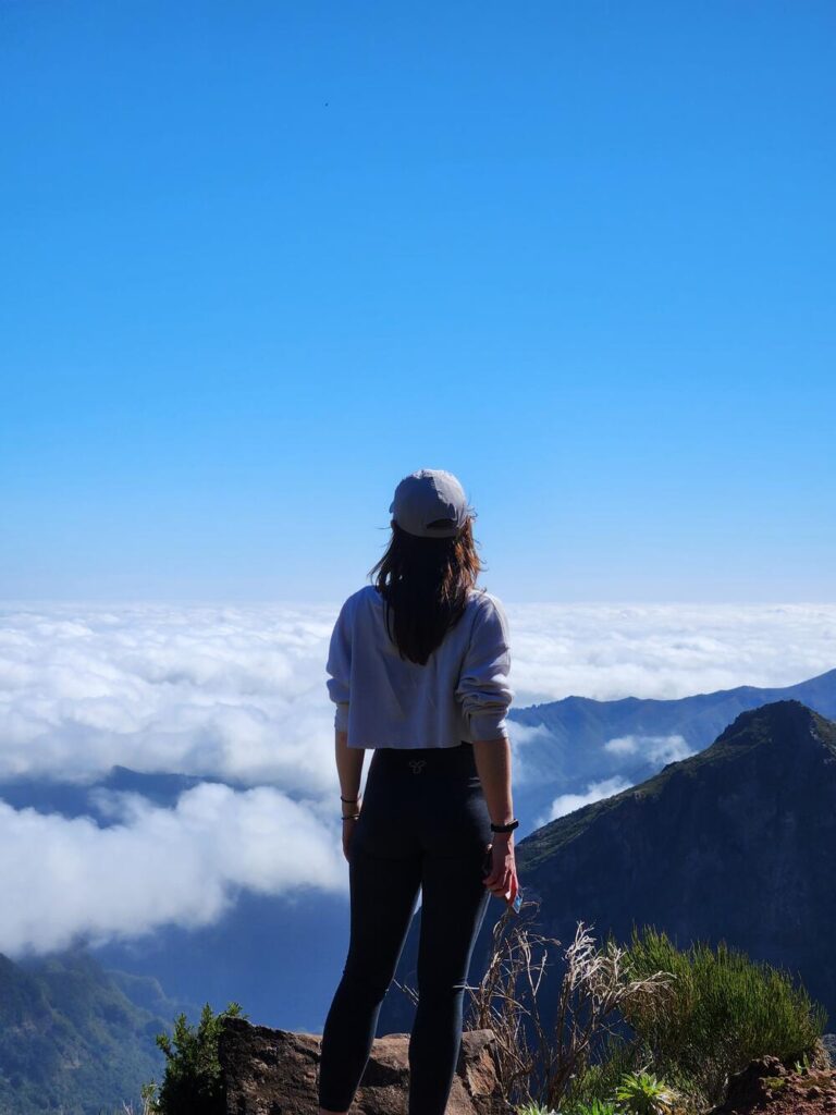 Looking over the clouds on top of Madeiras tallest mountain