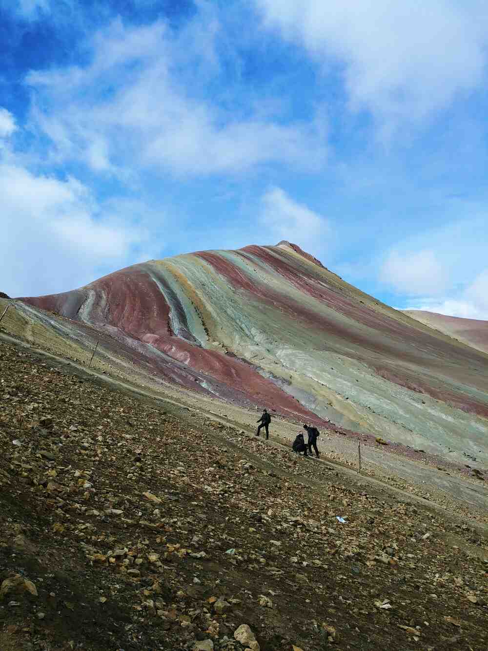 View of the side of Rainbow Mountain as you hike up!