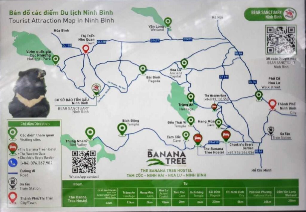 Map of Tam Coc in Ninh Binh
