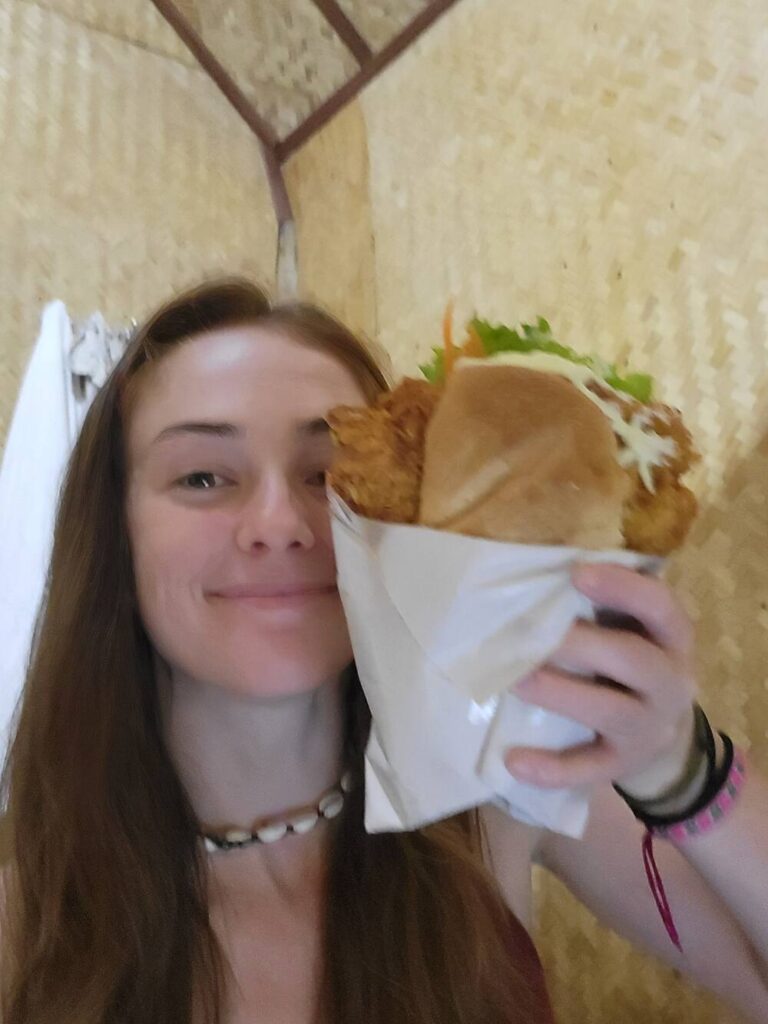 The sandwich from Banh Banh Pun Pai, in Pai, Thailands is literally bigger than my head