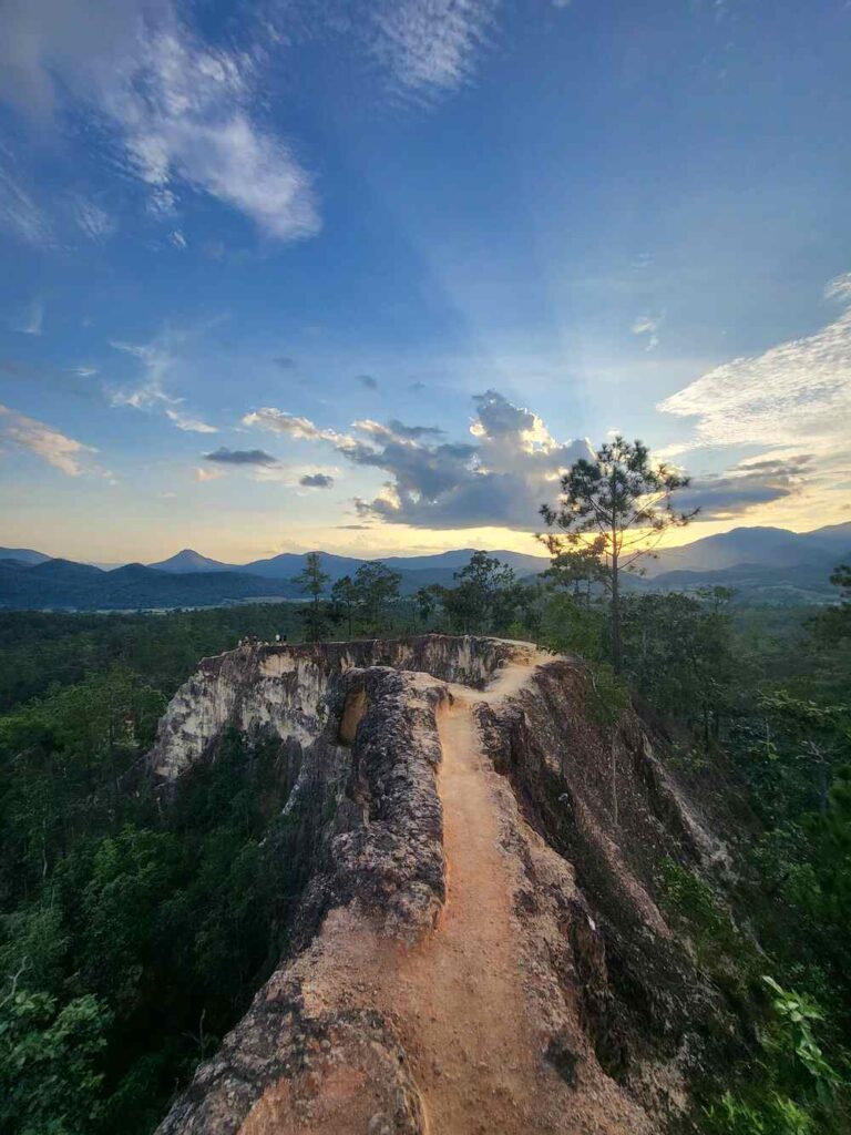 A view of the Pai Canyon during sunset