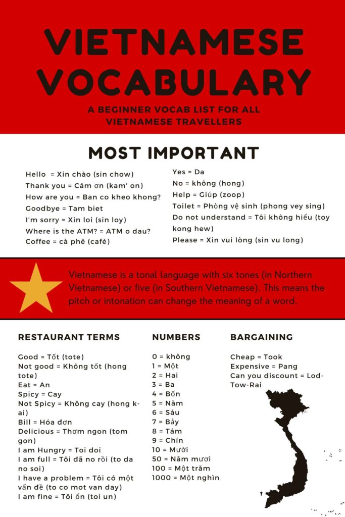 Basic Vietnamese Phrases Cheat Sheet