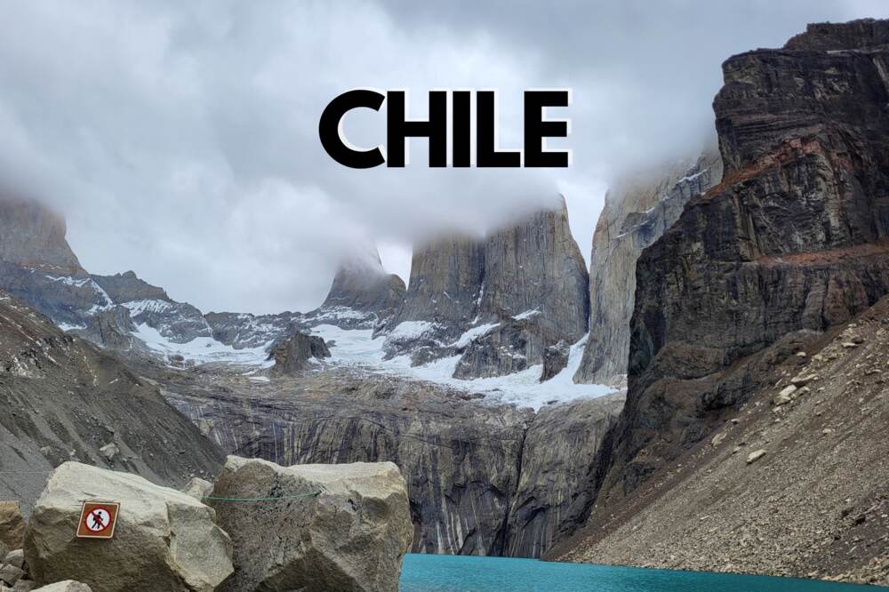 Chile, a hikers heaven represented by the famous Torres Base Towers In Torres Del Paine National Park 