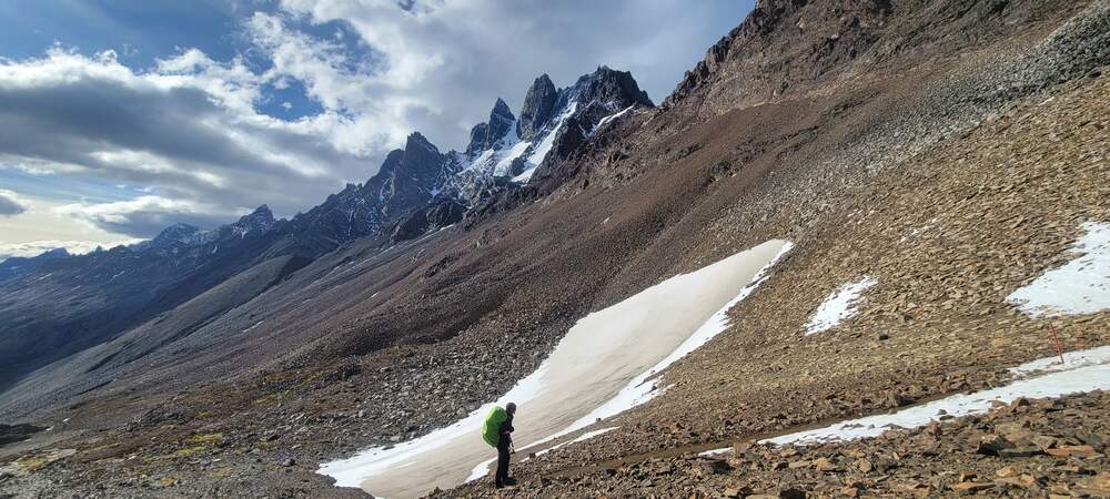 Mountain views climbing John Gardner Pass to get the best view of the Grey Ice sheet