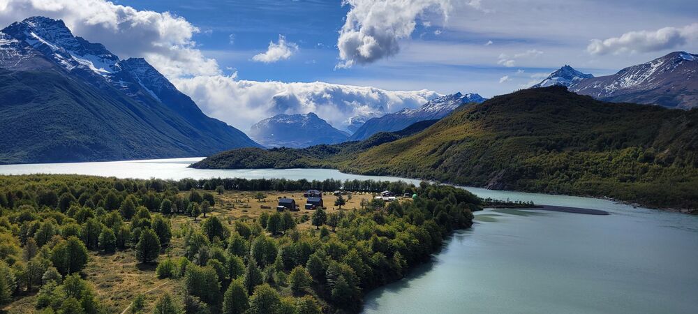View of the Dickson campsite on the O Trek in Torres Del Pain national Park.